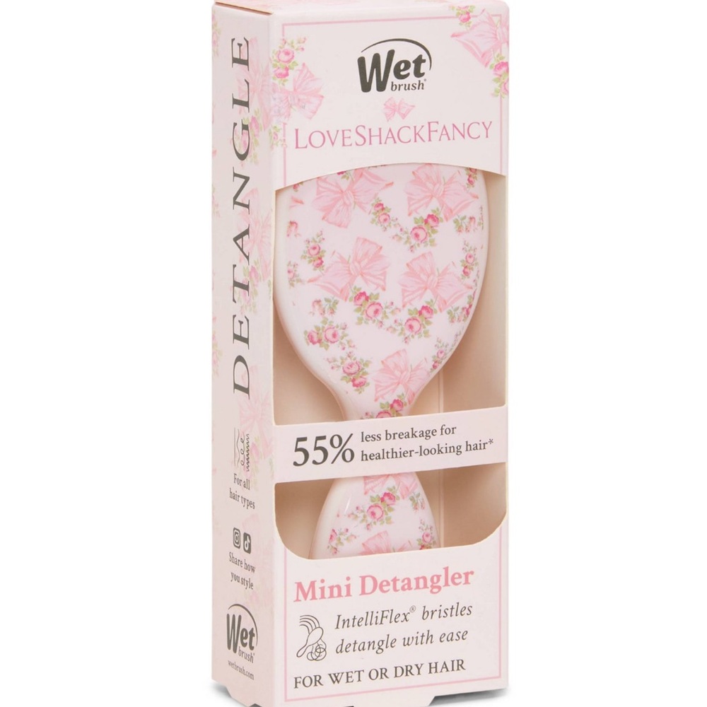 Wet Brush Loveshackfancy Mini Detangler Rosa Beuax